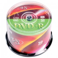 ����� DVD+R VS 4,7 Gb 16x, �������� 50 ��., Cake Box, VSDVDPRCB5001 - ������� ������