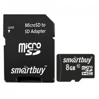 ����� ������ micro SDHC, 8 GB, SMARTBUY, 10 ��/���. (class 10), � ���������, SB8GBSDCL10-01 - ������� ������