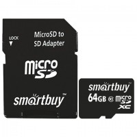   micro SDXC, 64 GB, SMARTBUY, 10 /. (class 10),  , SB64GBSDCL10-01 -  
