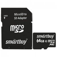 ����� ������ micro SDXC, 64 GB, SMARTBUY, 10 ��/���. (class 10), � ���������, SB64GBSDCL10-01 - ������� ������