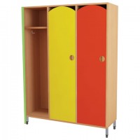 Шкаф для одежды детский, 3 отделения, 1080х340х1340 мм, бук бавария/цветной фасад - Премиум Сервис