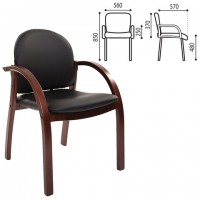Кресло для приемных и переговорных CH-659, экокожа, черное матовое, 6066646 - Премиум Сервис