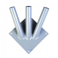 Кронштейн под флаги на три древка, квадратное основание, три точки крепления, металл - Премиум Сервис