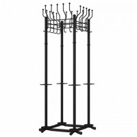 Вешалка напольная на 20 крючков с держателем для зонтов "Гардикс-4", металл, черная - Премиум Сервис