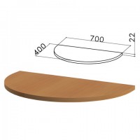 Стол приставной полукруг "Монолит", 700х400х750 мм, БЕЗ ОПОРЫ (640137), цвет орех гварнери, ПМ34.3 - Премиум Сервис