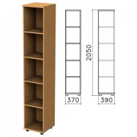 Шкаф (стеллаж) "Монолит", 370х390х2050 мм, 4 полки, цвет бук бавария, КМ45.1 - Премиум Сервис