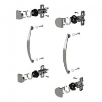 Фурнитура для двери стеклянной "Бюджет", КОМПЛЕКТ 2 шт., 402670-710 - Премиум Сервис