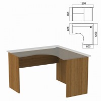 Стол компактный ЧАСТЬ 2 "Арго", 1200х1200х760 мм, правый, орех, А-203.60 - Премиум Сервис