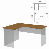 Стол компактный ЧАСТЬ 1 "Арго", 1400х1200х760 мм, левый, орех - Премиум Сервис