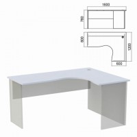 Стол компактный ЧАСТЬ 1 "Арго", 1600х1200х760 мм, правый, серый - Премиум Сервис