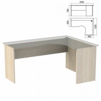 Стол компактный ЧАСТЬ 2 "Арго", 1600х1200х760 мм, правый, ясень шимо - Премиум Сервис