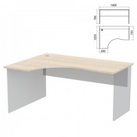 Стол эргономичный ЧАСТЬ 1 "Арго", 1600х1200х760 мм, левый, ясень шимо - Премиум Сервис