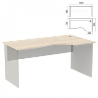 Стол эргономичный ЧАСТЬ 1 "Арго", 1600х900х760 мм, правый, ясень шимо - Премиум Сервис