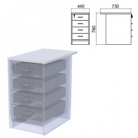 Крышка для тумбы приставной (АТ-07) "Арго", 440х730х22 мм, серый - Премиум Сервис