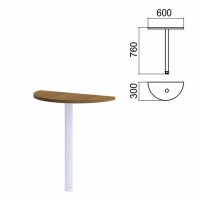 Стол приставной полукруг "Арго", 600х300 мм, БЕЗ ОПОРЫ, орех - Премиум Сервис