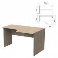 Стол письменный эргономичный "Бюджет", 1360х900х740 мм, правый, дуб сонома, 402663-091 - Премиум Сервис