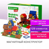 ��������� ����������� MEGA MAGNETIC BUILD BLOCKS-129 "������� ���", 129 �������, BRAUBERG KIDS, 663850 - ������� ������