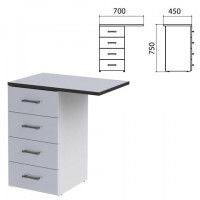 Тумба приставная "Монолит", 700х450х750 мм, цвет серый (КОМПЛЕКТ) - Премиум Сервис