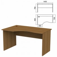 Стол эргономичный "Арго", 1400х900х760 мм, левый, орех (КОМПЛЕКТ) - Премиум Сервис