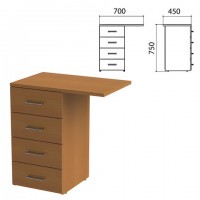 Тумба приставная "Монолит", 450х700х750 мм, цвет орех гварнери (КОМПЛЕКТ) - Премиум Сервис