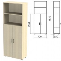 Шкаф полузакрытый "Канц", 700х350х1830 мм, цвет дуб молочный (КОМПЛЕКТ) - Премиум Сервис