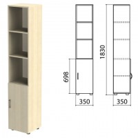 Шкаф полузакрытый "Канц", 350х350х1830 мм, цвет дуб молочный (КОМПЛЕКТ) - Премиум Сервис