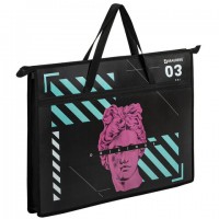 Папка для рисунков и чертежей с ручками BRAUBERG А3, пластик, молния сверху, "The Original", 271436 - Премиум Сервис