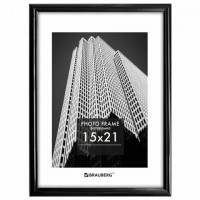 Рамка 15*21см небьющаяся, багет 14 мм, пластик, BRAUBERG "Original", черная, 391228 - Премиум Сервис