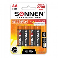 ��������� �������������� �������� 4��, SONNEN, �� (HR06), Ni-Mh, 2700mAh, � ��������, 455607 - ������� ������