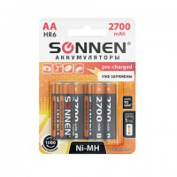 ��������� �������������� �������� 6 ��, SONNEN, �� (HR06), Ni-Mh, 2700mAh, � ��������, 455608 - ������� ������