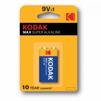   1 . KODAK Max Super Alkaline,  9V (6LR61, 6LF22, 1604A),, 0005130 -  