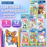 ��������� ������� "������� 8 �������� 3+ ���", 12 ������, �����������, BRAUBERG, 182055 - ������� ������