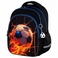 Рюкзак BRAUBERG OPTIMA, 2 отделения, с брелком, Burning ball, 3D панель, 36х27х18 см, 273158 - Премиум Сервис