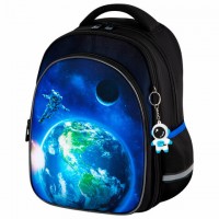 Рюкзак BRAUBERG OPTIMA, 2 отделения, с брелком, Brave astronaut, 3D панель, 36х27х18 см, 273159 - Премиум Сервис
