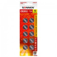 ��������� �������� CR2032 �������� 10 ��., "��������, ��������, ���������" SONNEN Lithium, � ��������, 457143 - ������� ������