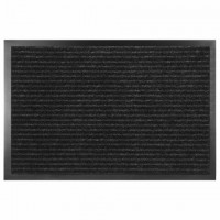 Коврик придверный 90х150см ЧЕРНЫЙ влаго-грязезащитный, 430гр/м2, ребристый, ЛЮБАША СТ, 701038 - Премиум Сервис