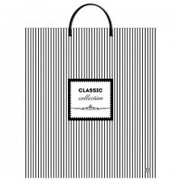 Пакет с пластиковой ручкой ПВД, 44х40см, "Классическая полоска", 100мкм, ШК1800, н00269916 - Премиум Сервис