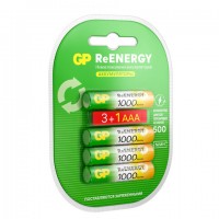 ��������� �������������� GP ReEnergy Ni-Mh �������� 4�� (����� 3+1) ���(HR03) 950 mAh, 100AAAHC3/1RGY - ������� ������