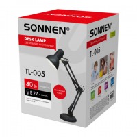 Настольная лампа-светильник SONNEN TL-005, подставка, 40 Вт, Е27, черный, высота 50 см, 237646 - Премиум Сервис