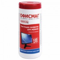 Салфетки для экранов всех типов и оптики ОФИСМАГ, туба 100 шт., влажные, 510483 - Премиум Сервис
