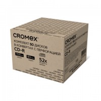 ���� CD-R CROMEX, 700 Mb, 52x, � �������� � ����������� �������� 50 ��., 514306 - ������� ������