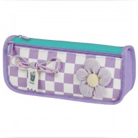 ����� ������ BRAUBERG KIDS, 2 ���������, ���������, "Checked flower", 22x10x6 ��, 274581 - ������� ������