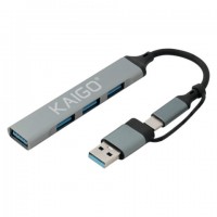 USB-��� KG-088C, Type-C 3.2 + ������� USB-A 3.2, ����������������, 4�1, 1�USB-A 3.2, 3xUSB-A 2.0, 60 ��, �����, KAIGO, 355065 - ������� ������