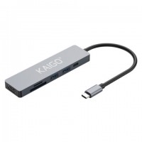 USB-��� KG-153A, Type-C 3.2, ����������������, 6�1, 1�USB-A 3.2,1xUSB-A 2.0,2xSD/TF 2.0,1xHDMI,1xType-C PD 3.0, 150 ��, �����, KAIGO, 355068 - ������� ������