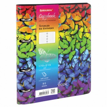 ������� �� ������� �5 (180�220 ��), 80 ������, ��� ����, ������, �������� �������, BRAUBERG VISTA, Butterflies,112128 - ������� ������