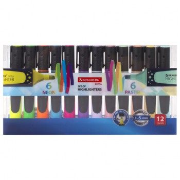 ����� ����������������� 12 ������ �� ���������, BRAUBERG "EXTRA", ������������� ������, ����� 1-5 ��, 151758 - ������� ������