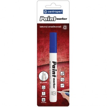 Маркер-краска лаковый (paint marker) СИНИЙ CENTROPEN, скошенный наконечник, 1-5 мм, 9100, 5 9100 9906 - Премиум Сервис