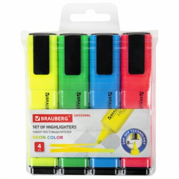 ����� ����������������� 4 �����, BRAUBERG "ORIGINAL NEON", ����� ������ 1-5 ��, 152215 - ������� ������