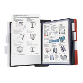 Демосистема настенная, регулируемый угол наклона, 10 цветных панелей А4, черная, BRAUBERG "SOLID", 236720 - Премиум Сервис