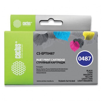 �������� �������� CACTUS (CS-EPT0487) ��� EPSON Stylus Photo R200/210/220/230, �������� 6 ������ - ������� ������